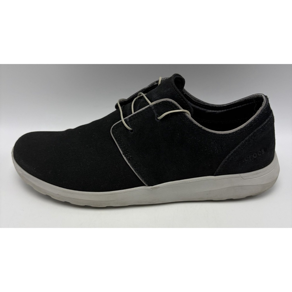 Crocs Sneaker Mens 12 Black Canvas Shoes 204223 Kinsale 2 Eye Casual Comfort